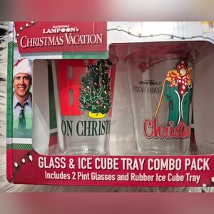 National Lampoon's Christmas Vacation Pint Glasses W World Moose Ice Cube Tray